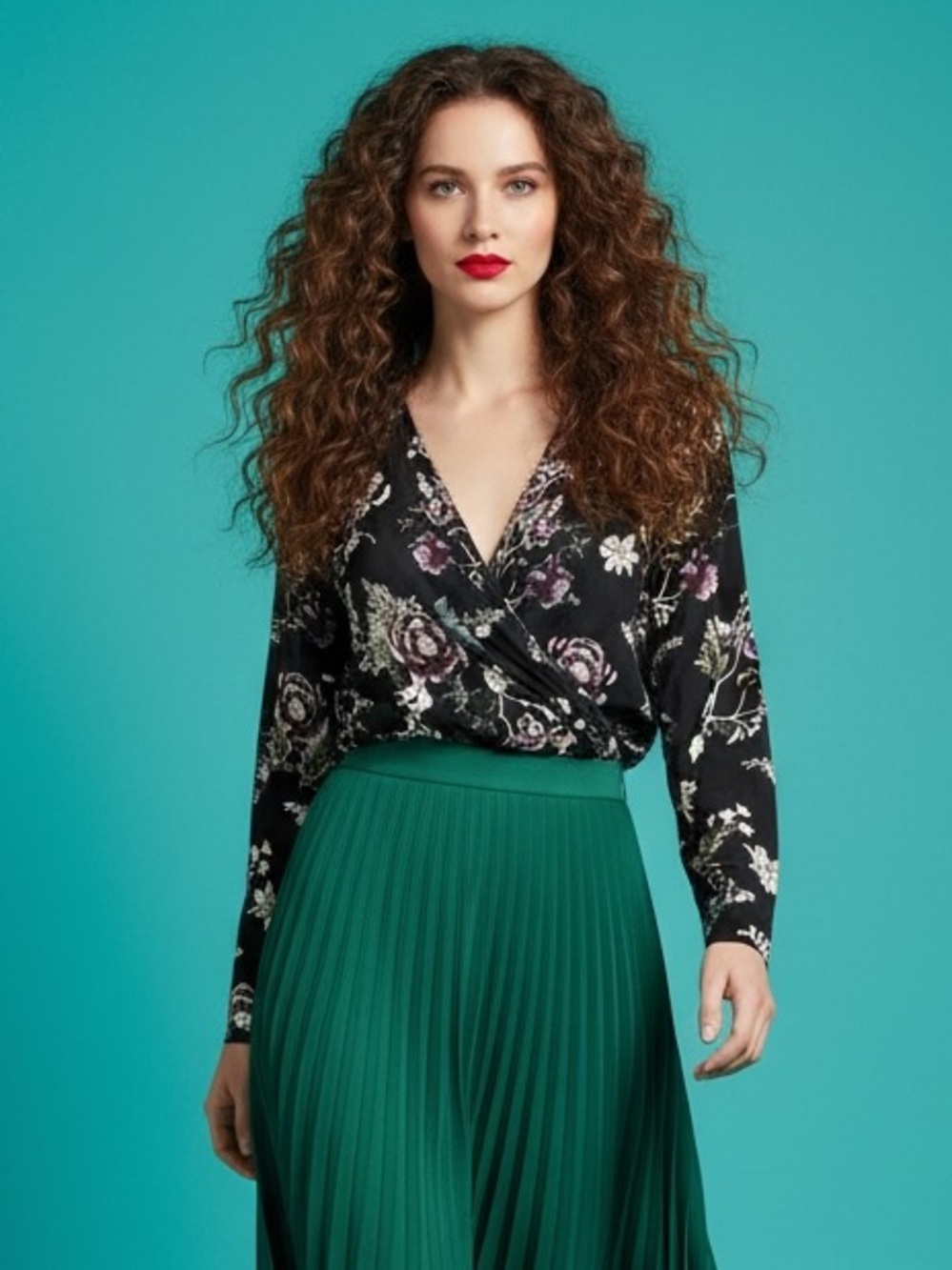 George Dark Floral Blouse Size 4X